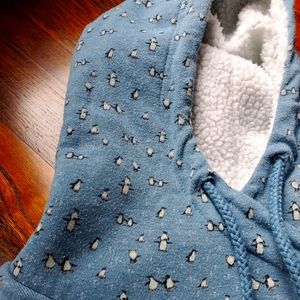 Penguin Pattern Cotton‎ Blend Multiblu Hoodie Size L